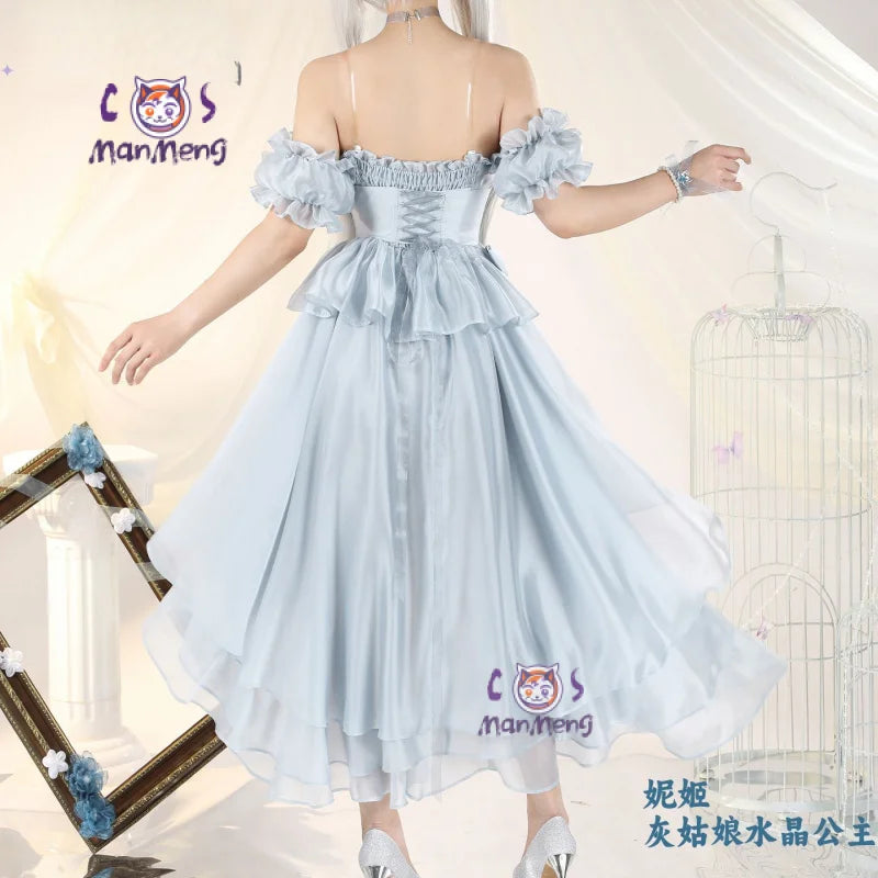 Cinderella GODDESS OF VICTORY: NIKKE Cosplay Crystal Princess Costume Sexy woman dress necklace crown prop set Halloween uniform