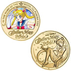 Bandai Sailor Anime Moon Usagi Tsukino Commemorative Coins Anime Peripheral Kawaii Cartoon Gold Lucky Coin Christmas Gift Toys