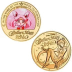 Bandai Sailor Anime Moon Usagi Tsukino Commemorative Coins Anime Peripheral Kawaii Cartoon Gold Lucky Coin Christmas Gift Toys