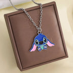 Fashion Cartoon Cute Big Ear Stitch Couple Necklace Personalized Hip Hop Pendant Sweater Chain