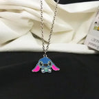 Fashion Cartoon Cute Big Ear Stitch Couple Necklace Personalized Hip Hop Pendant Sweater Chain
