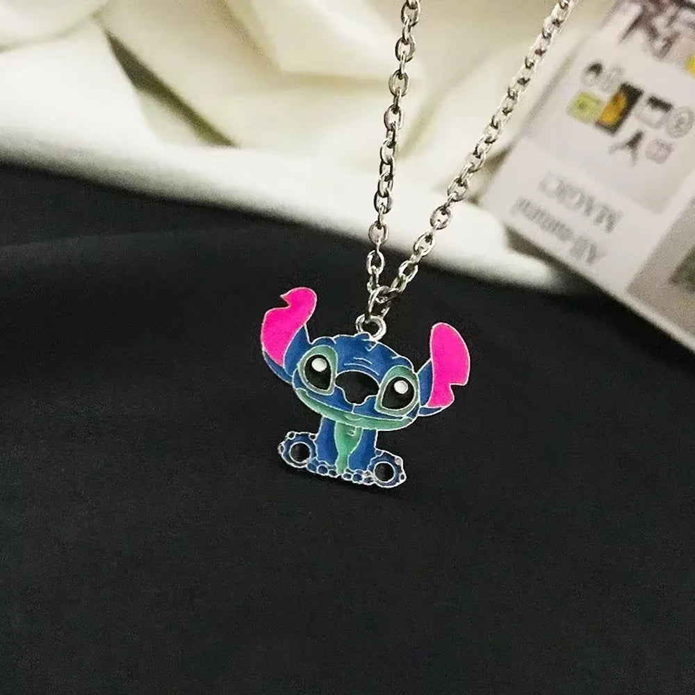 Fashion Cartoon Cute Big Ear Stitch Couple Necklace Personalized Hip Hop Pendant Sweater Chain