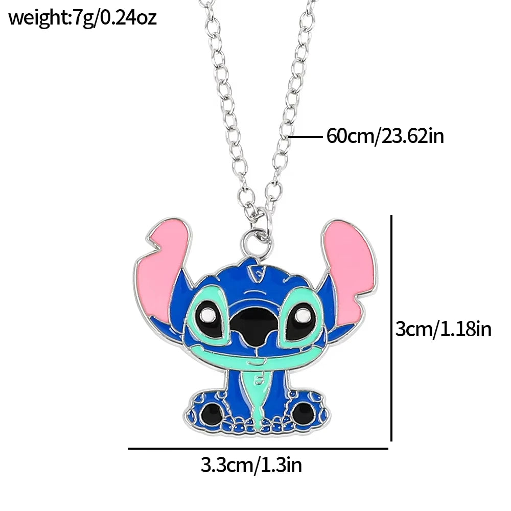 Fashion Cartoon Cute Big Ear Stitch Couple Necklace Personalized Hip Hop Pendant Sweater Chain