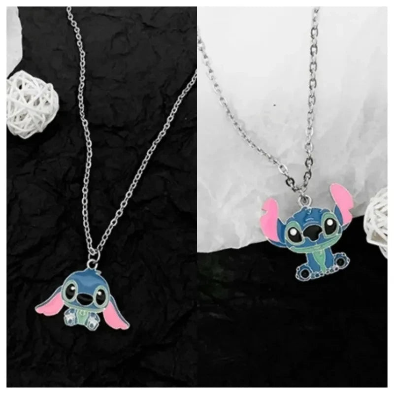Fashion Cartoon Cute Big Ear Stitch Couple Necklace Personalized Hip Hop Pendant Sweater Chain