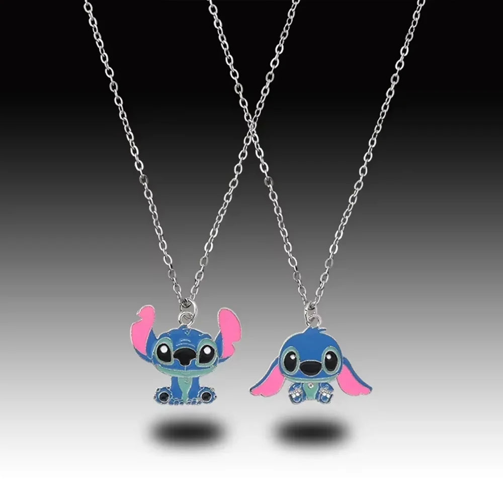 Fashion Cartoon Cute Big Ear Stitch Couple Necklace Personalized Hip Hop Pendant Sweater Chain