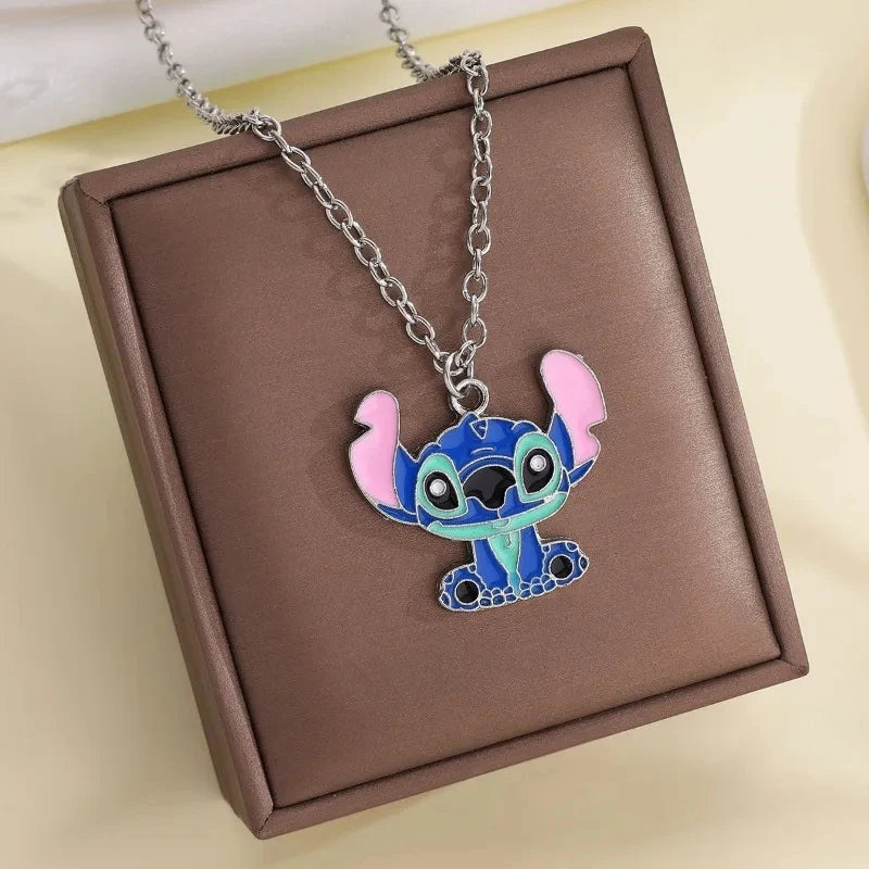 Fashion Cartoon Cute Big Ear Stitch Couple Necklace Personalized Hip Hop Pendant Sweater Chain