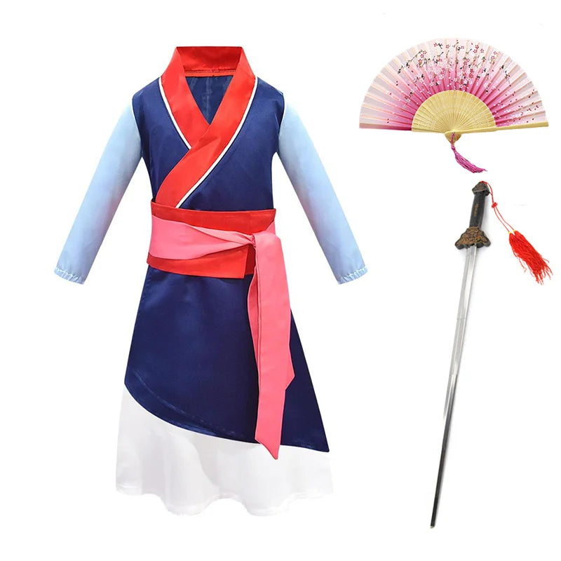 Mulan Cosplay Dress For Girls Mushu Dragon Cosplay Mulan Costume Halloween Stage Costumes Chinese Costumes Hanfu Dress