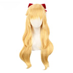 Sailor Venus Cosplay Wigs Sailor Minako Aino Long Blonde Loose Wave Heat Resistant Synthetic Hair Wigs + a wig cap