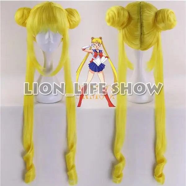 Tsuking Usagi Crystal New Queen Serenity Princess Serenity Tsuking Usagi super Sailor Gold headwear lemon yellow cosplay wig