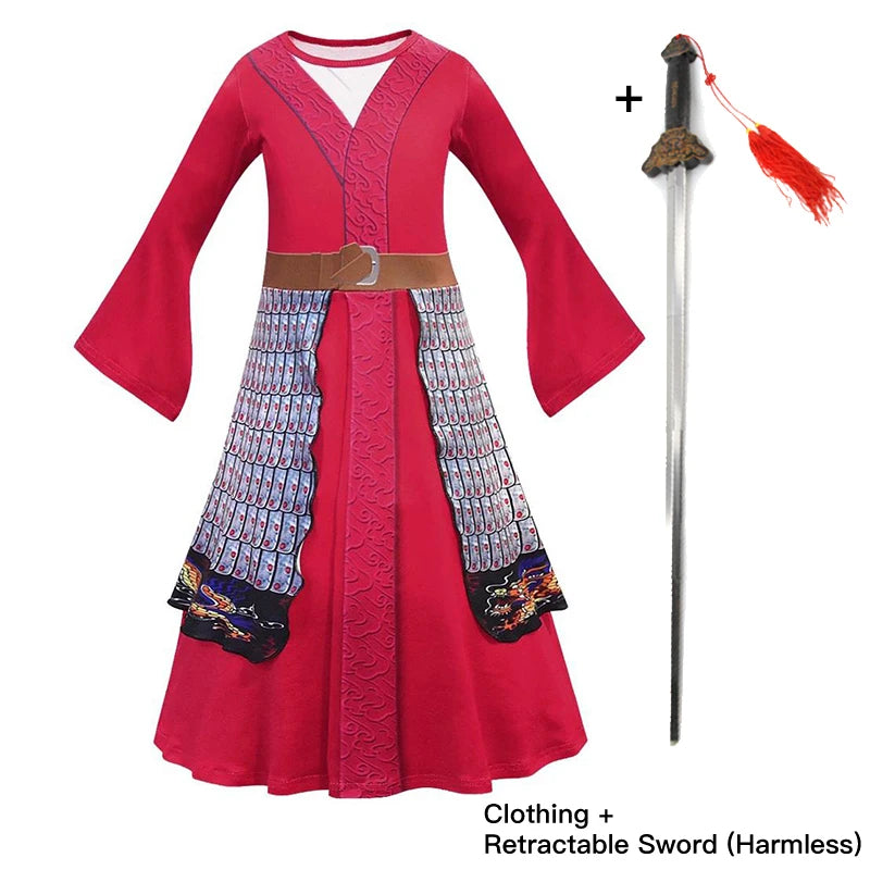 Mulan Cosplay Dress For Girls Mushu Dragon Cosplay Mulan Costume Halloween Stage Costumes Chinese Costumes Hanfu Dress