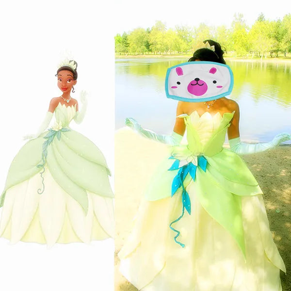 Princess Tiana Dress Cosplay Costume Carnival costume