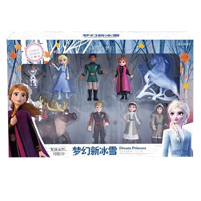 Disney Anime Frozen 2 Snow Queen Elsa Anna Pvc Action Figure Olaf Kristoff Sven Dolls Figurines Kids Cartoon Toy Children Gifts