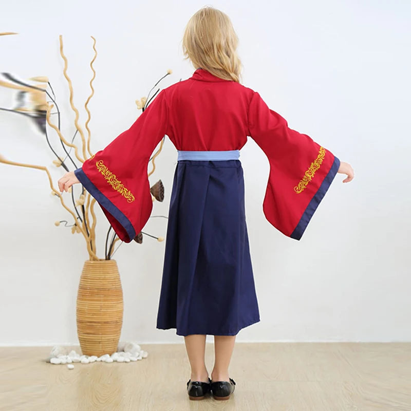 Mulan Cosplay Dress For Girls Mushu Dragon Cosplay Mulan Costume Halloween Stage Costumes Chinese Costumes Hanfu Dress