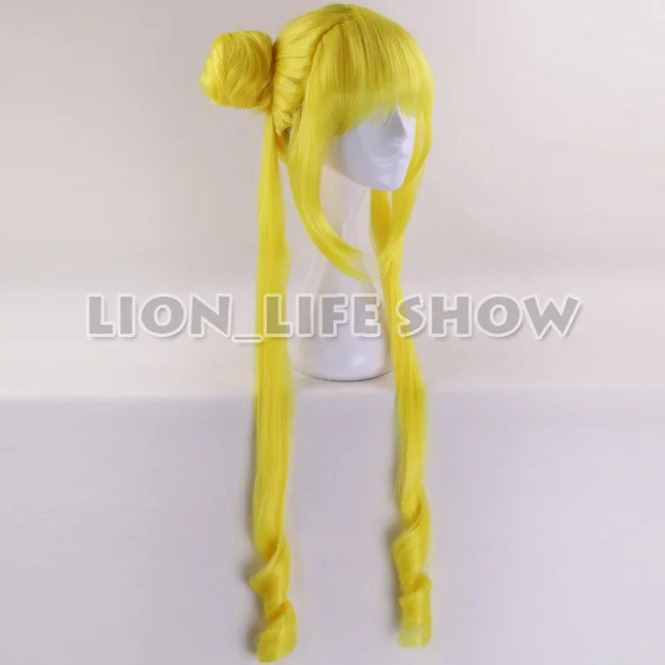 Tsuking Usagi Crystal New Queen Serenity Princess Serenity Tsuking Usagi super Sailor Gold headwear lemon yellow cosplay wig