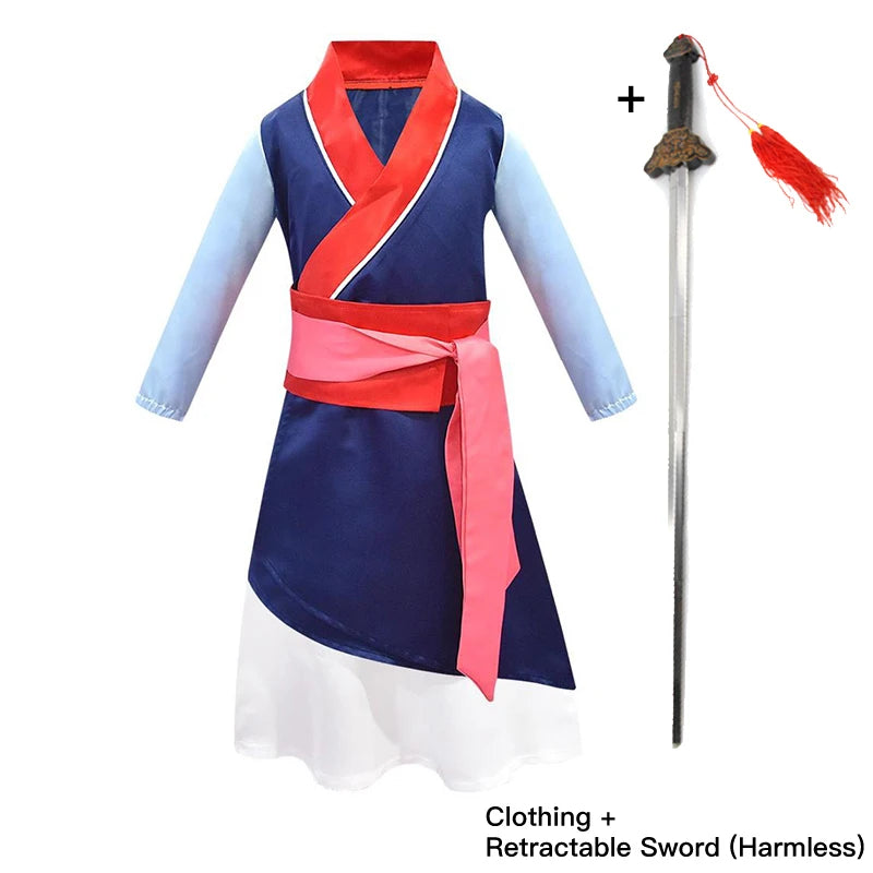 Mulan Cosplay Dress For Girls Mushu Dragon Cosplay Mulan Costume Halloween Stage Costumes Chinese Costumes Hanfu Dress