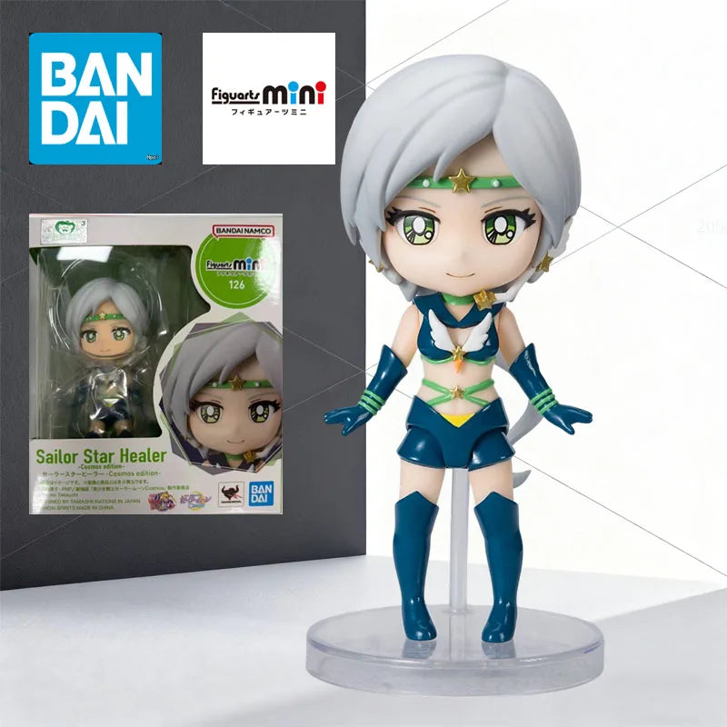 BANDAI Original MODEL KIT Figuarts Mini Sailor Moon Sailor Chibi Tsukino Usagi Hino Rei Anime Figure Model for Boys 100mm