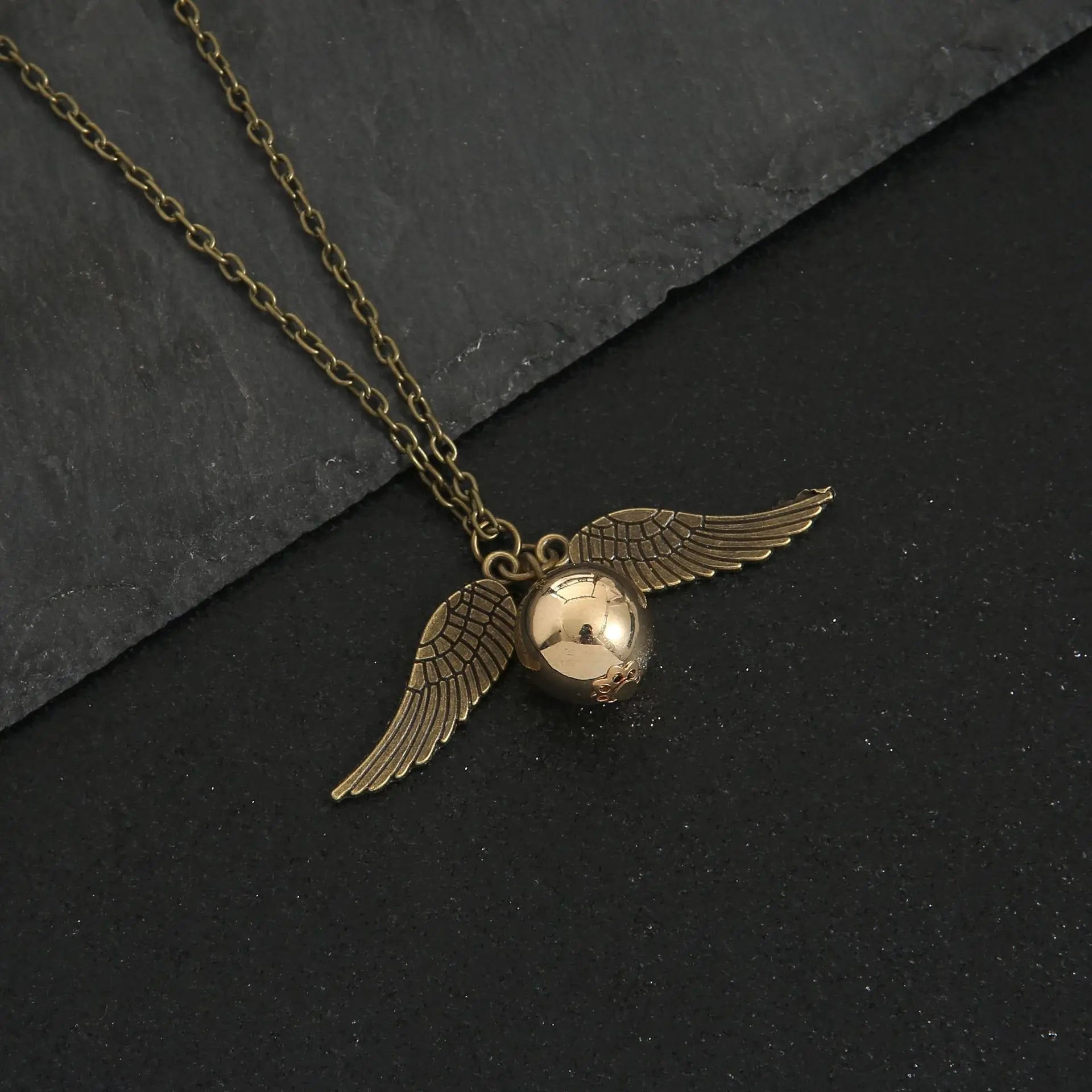 Starry Fleld  American Deathly Hallows Snitch Gold Necklace