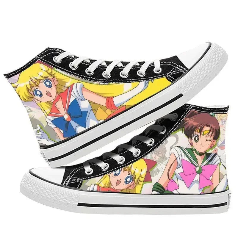 Sailor Moon high-top two-dimensional student canvas shoes anime men and women cartoon fashion casual graffiti board shoes  gifts