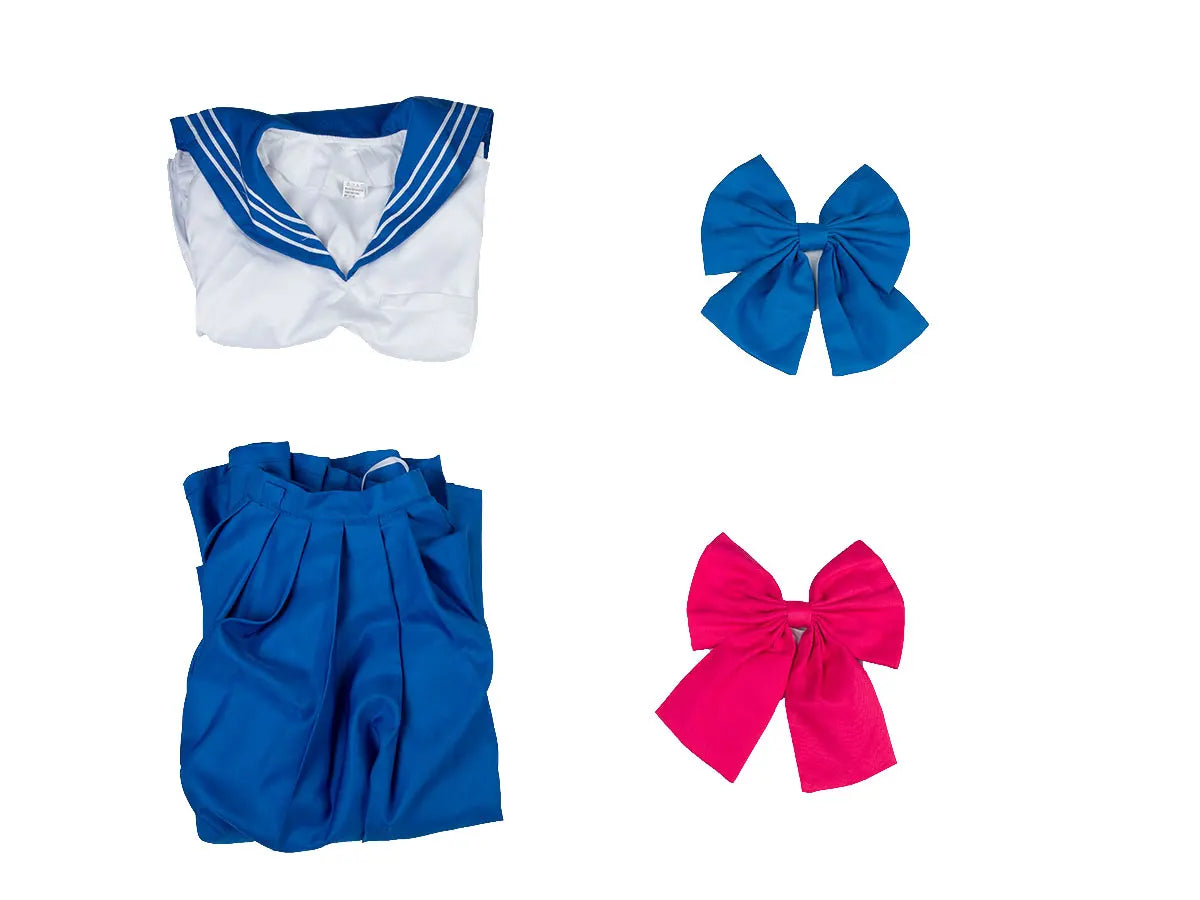 Anime Sailor Crystal Tsukino Usagi Cosplay Costume Women School JK Uniform