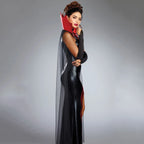 Cosplay Witch Dress Cloak Women Patent Leather Prom Magic Vampire Female Costumes Role Playing Halloween Costume