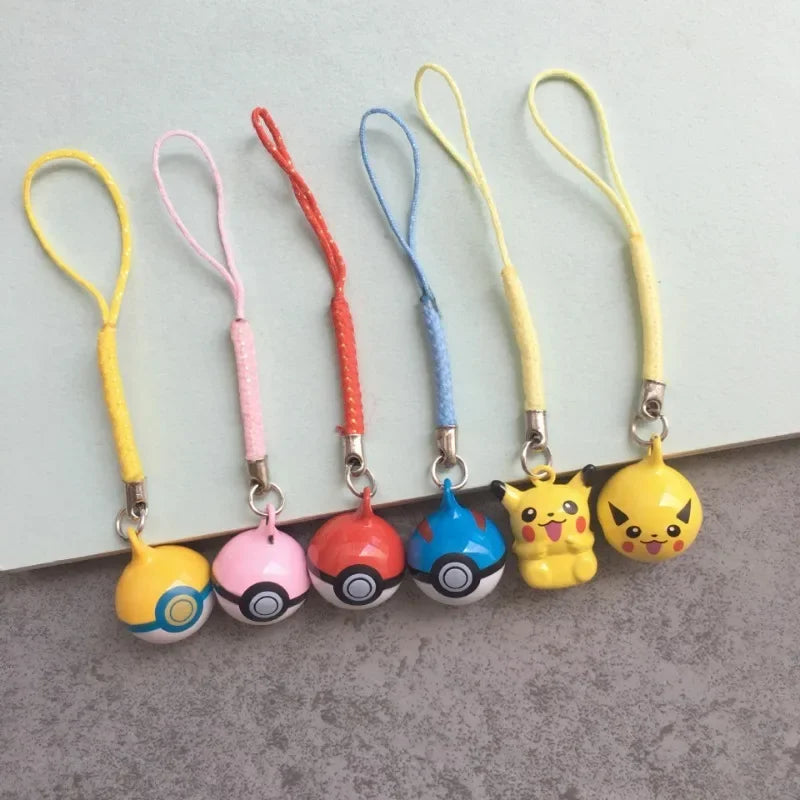 Mini Pikachu Pokeball Charms Cartoon Anime Peripheral Mobile Phone Chain DIY Fashion Cute Creative Decoration Phone Lanyard Gift