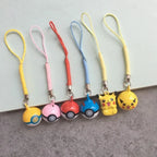Mini Pikachu Pokeball Charms Cartoon Anime Peripheral Mobile Phone Chain DIY Fashion Cute Creative Decoration Phone Lanyard Gift