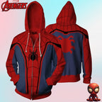 Marvel Spiderman Male Student New Cartoon Creative Anime Fashion Trend Cool Casual Comfortable Hooded Top Jacket Sweatshirt