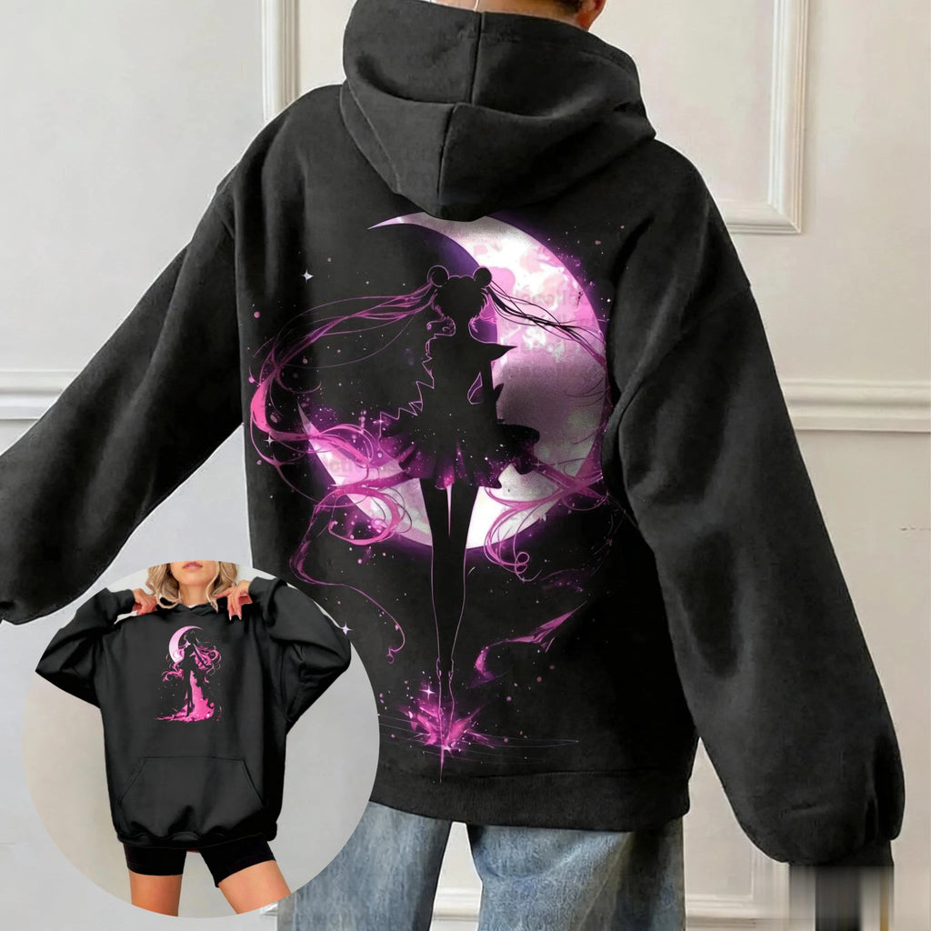 Sailor Moon Anime Women Men Hoodie Oversized Casual Streetwear Kawaii Print Pullover Sweatshirt Spring Autumn Trendy Y2k Unisex