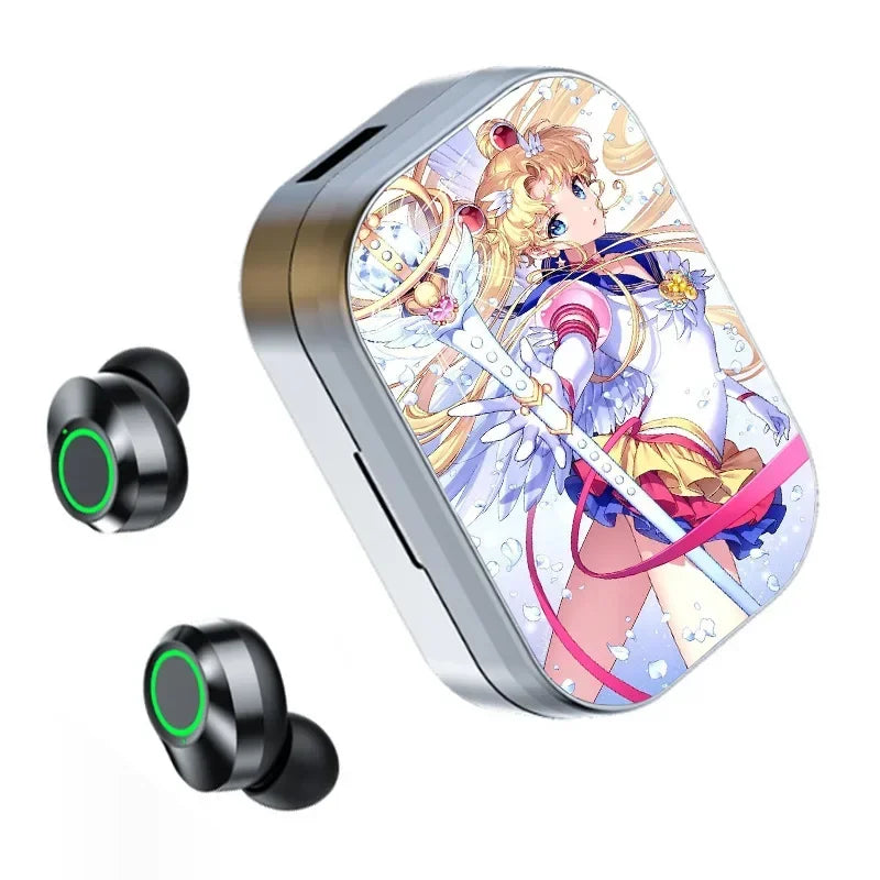 Sailor Moon Anime Wireless Bluetooth Headset Binaural Small In Ear Buds Sports Stereo Bass TWS Earbuds Sports Earbuds for Phone