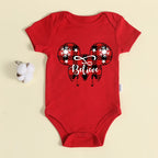 Christmas Newborn Baby Red Romper 100% Cotton Baby Mickey Print Infant Outfit Baby Girls Boys Bodysuit Disney Clothes Xmas Gift