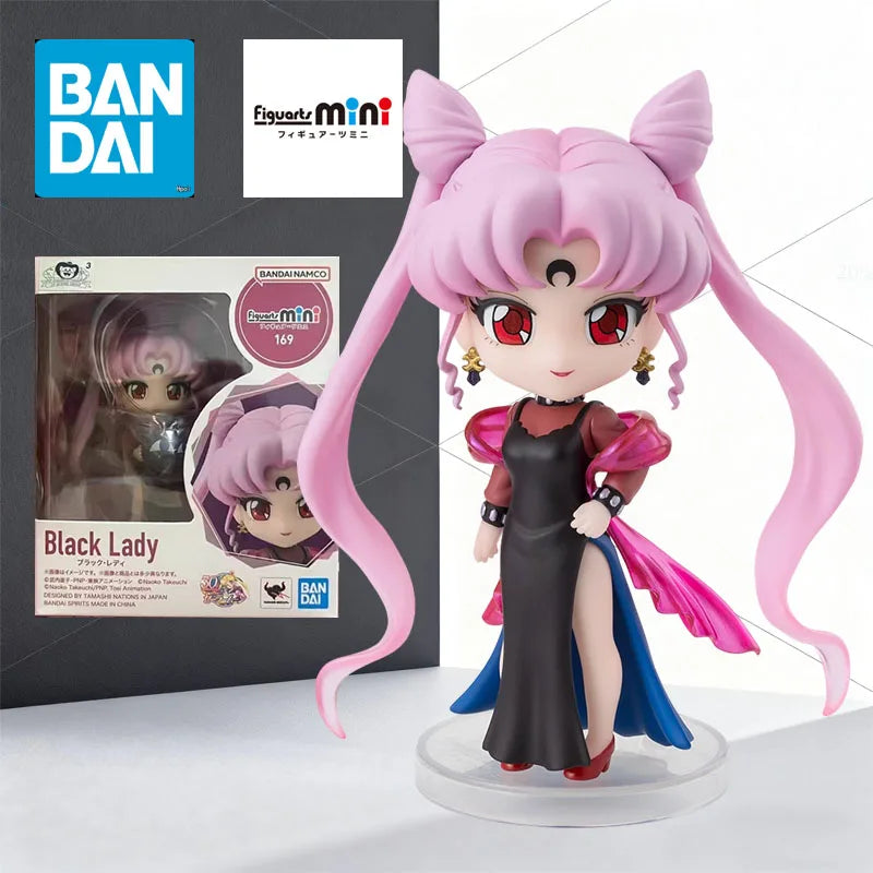 BANDAI Original MODEL KIT Figuarts Mini Sailor Moon Sailor Chibi Tsukino Usagi Hino Rei Anime Figure Model for Boys 100mm