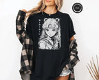 Anime "Sailor Moon" Retro Pattern Summer Cotton T-shirt for Both Men and Women, Street Casual Trendy Short-sleeved Design