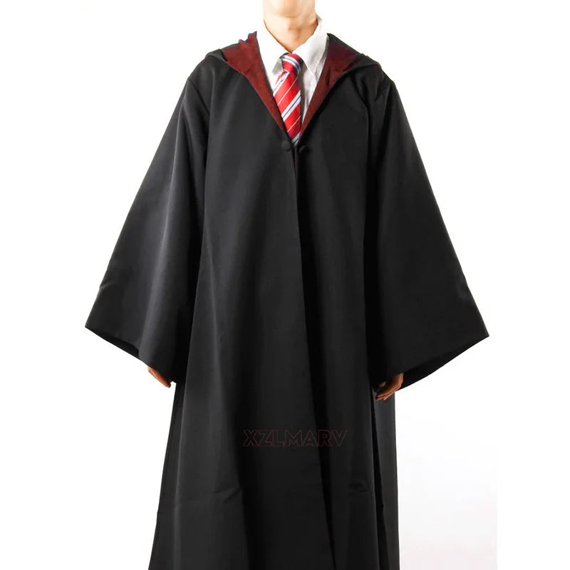Adult Girls Hogwarts Cosplay Magic School Robes Cloak Slytherin Halloween Cape Boys Costume Women Men Uniform Scarf Tie Gifts