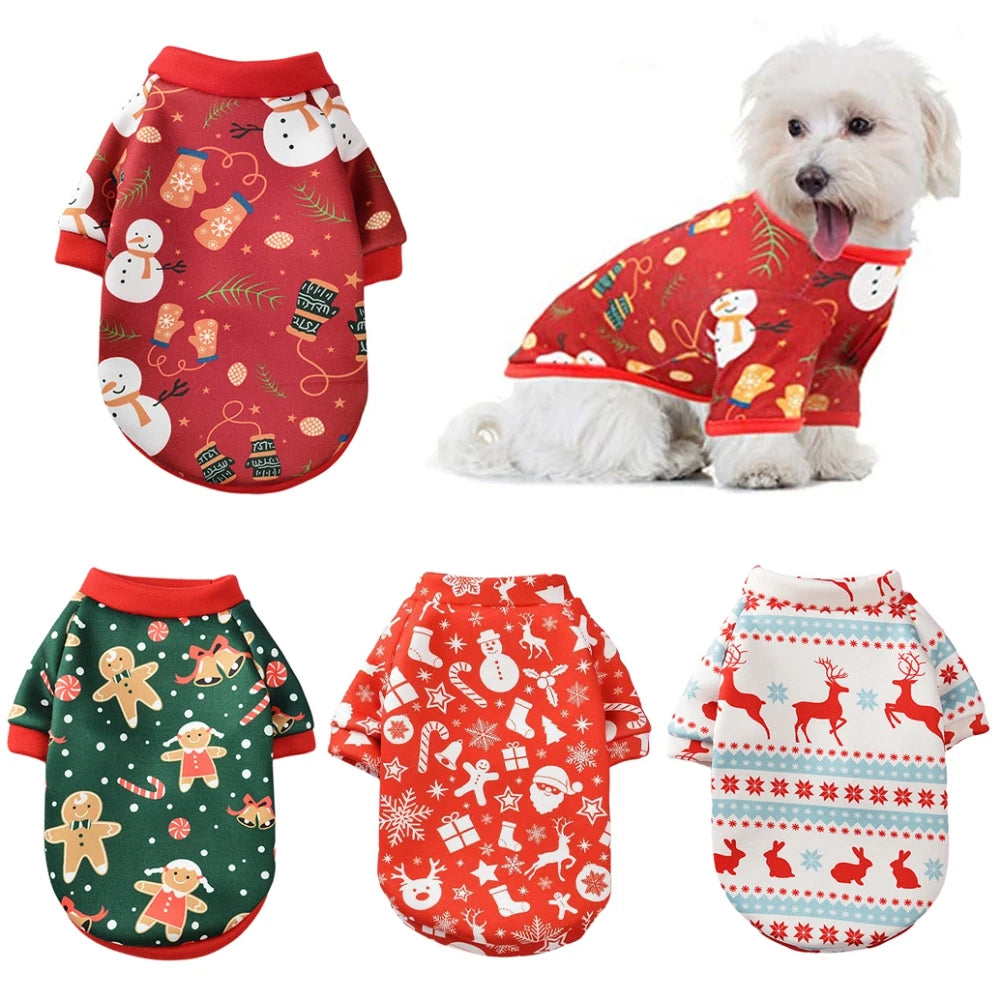Christmas Dog Clothes  Pet Clothing Hoodies Comfortable Warm Soft Autumn Winter Puppy Outfit Pet Dog Coat
