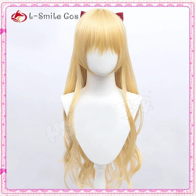 Sailor Venus Cosplay Wigs Minako Aino Cosplay Wig Blonde Loose Wave Long Heat Resistant Synthetic Hair Wig + Wig Cap