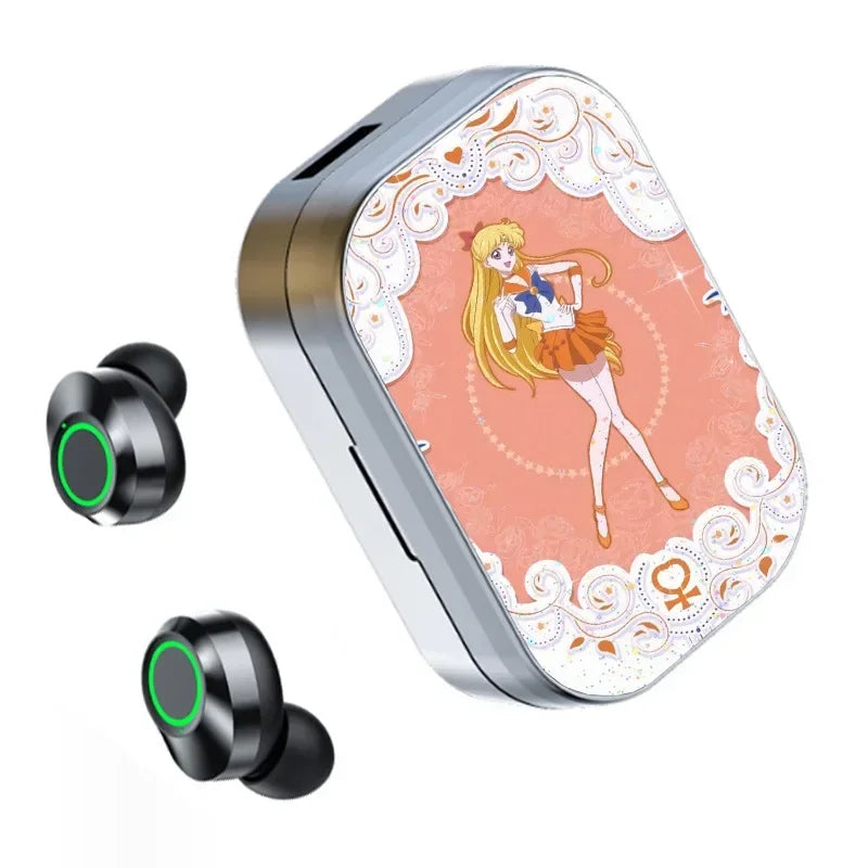 Sailor Moon Anime Wireless Bluetooth Headset Binaural Small In Ear Buds Sports Stereo Bass TWS Earbuds Sports Earbuds for Phone