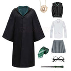 Adult Girls Hogwarts Cosplay Magic School Robes Cloak Slytherin Halloween Cape Boys Costume Women Men Uniform Scarf Tie Gifts