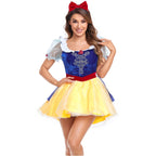 Classic Carnival Party Halloween White Snow Costume Women Adult  Fairy Tale Princess Clubwear Cosplay Costumes Fancy Dress