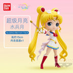 Original Bandai Qposket Sailor Moon Figure Eternal The Movie Princess Neptune Uranus Action Figurine Anime Model Girl Statue Toy