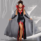 Cosplay Witch Dress Cloak Women Patent Leather Prom Magic Vampire Female Costumes Role Playing Halloween Costume