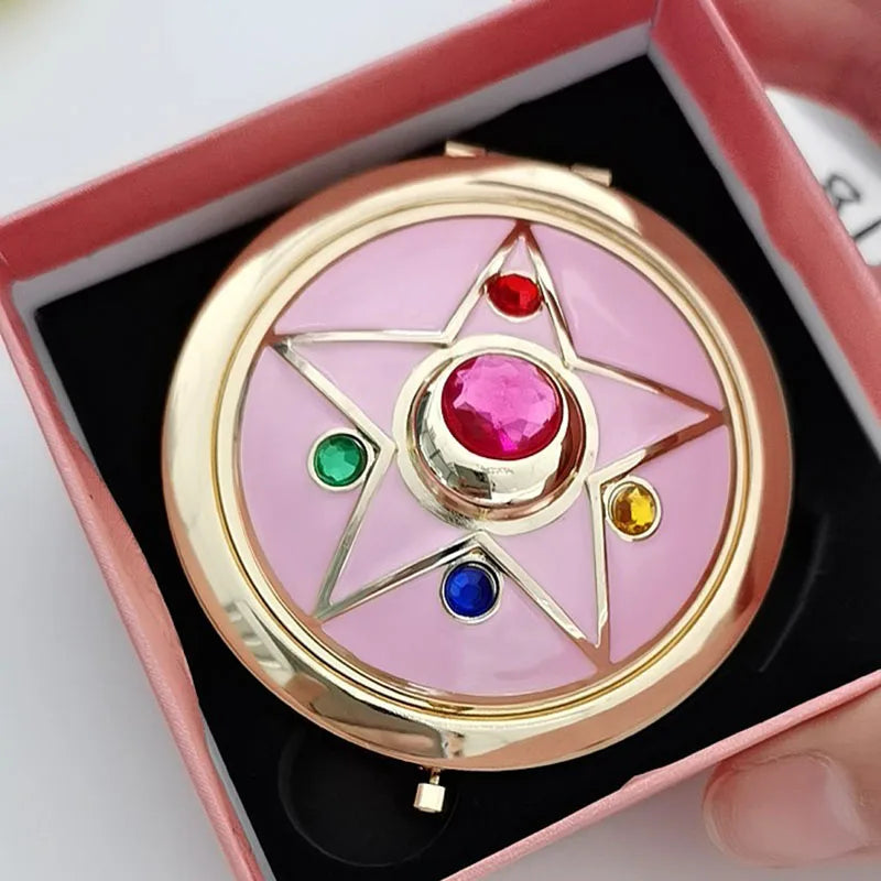 Sailor Moon R Moonlight Memory Series Crystal Star Case Cosmetic Make Up Compact Travel Folding MIRROR Sailor Moon Cosplay Box