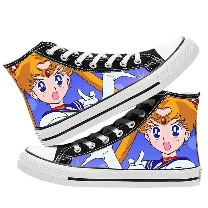 Sailor Moon high-top two-dimensional student canvas shoes anime men and women cartoon fashion casual graffiti board shoes  gifts