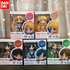 Bandai Original Sailor Moon Anime Figuarts Mini 9cm Sailor Mars Sailor Venus Action Figure Toys For Adult Gift Collectible Model