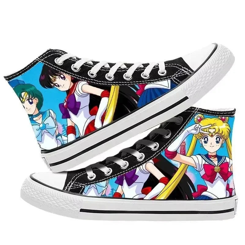 Sailor Moon high-top two-dimensional student canvas shoes anime men and women cartoon fashion casual graffiti board shoes  gifts