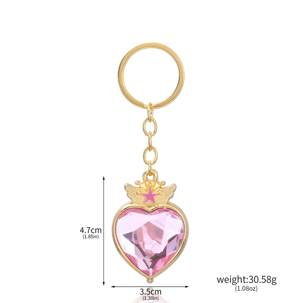 Anime Tsukino Usagi Little Rabbit Keychain Transformer Moon Messenger Mizuno Ami Hino Rei Role Playing Pendant Jewelry Necklace