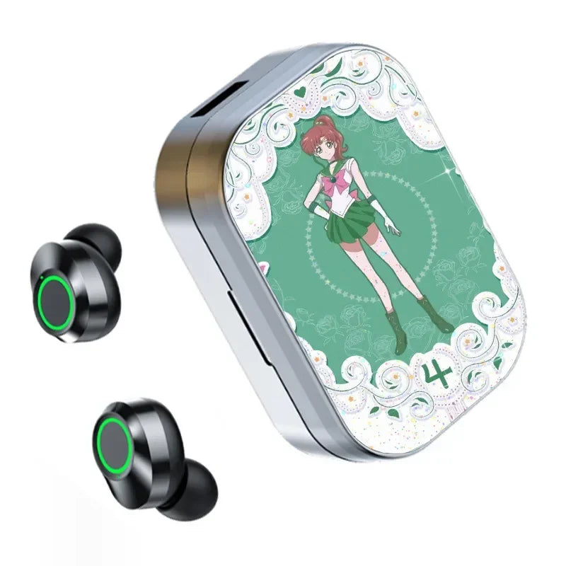 Sailor Moon Anime Wireless Bluetooth Headset Binaural Small In Ear Buds Sports Stereo Bass TWS Earbuds Sports Earbuds for Phone