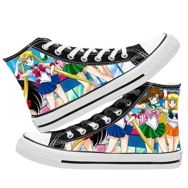 Sailor Moon high-top two-dimensional student canvas shoes anime men and women cartoon fashion casual graffiti board shoes  gifts