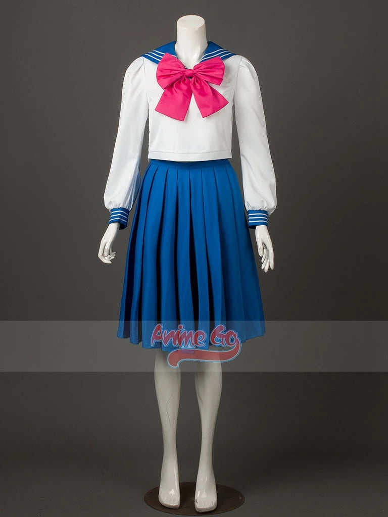 Anime Sailor Crystal Tsukino Usagi Cosplay Costume Women School JK Uniform