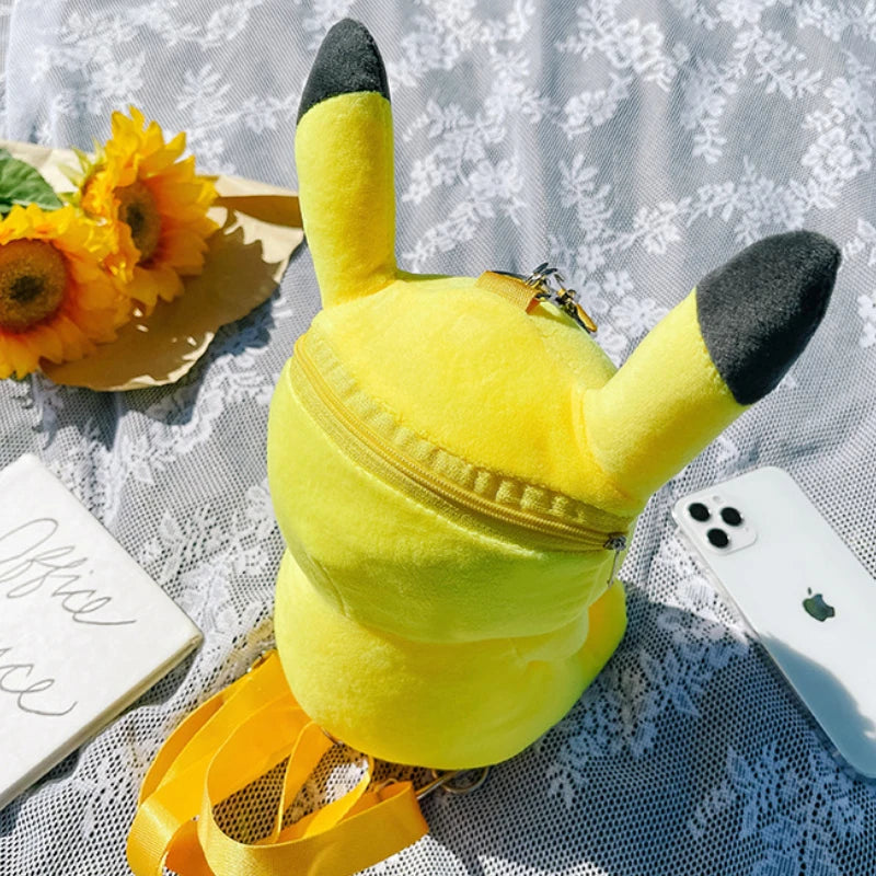 Pikachu Plush Backpack Pokemon Animation Peripheral Cartoon Handbag Kawaii Large Capacity School Bag for Children