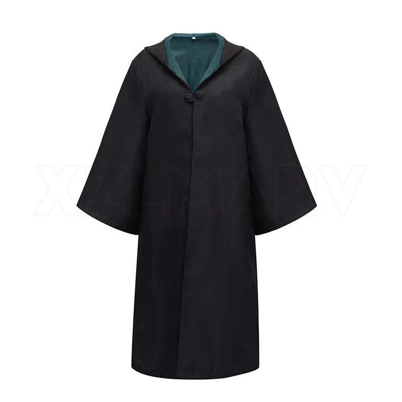 Adult Girls Hogwarts Cosplay Magic School Robes Cloak Slytherin Halloween Cape Boys Costume Women Men Uniform Scarf Tie Gifts